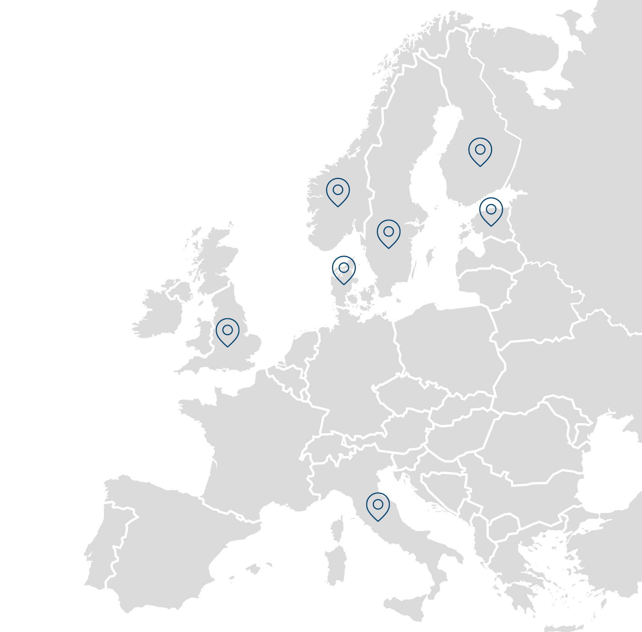 Illustration över att vi importerar avfall från Storbritannien, Norge, Danmark, Finland, Estland och Italien. 