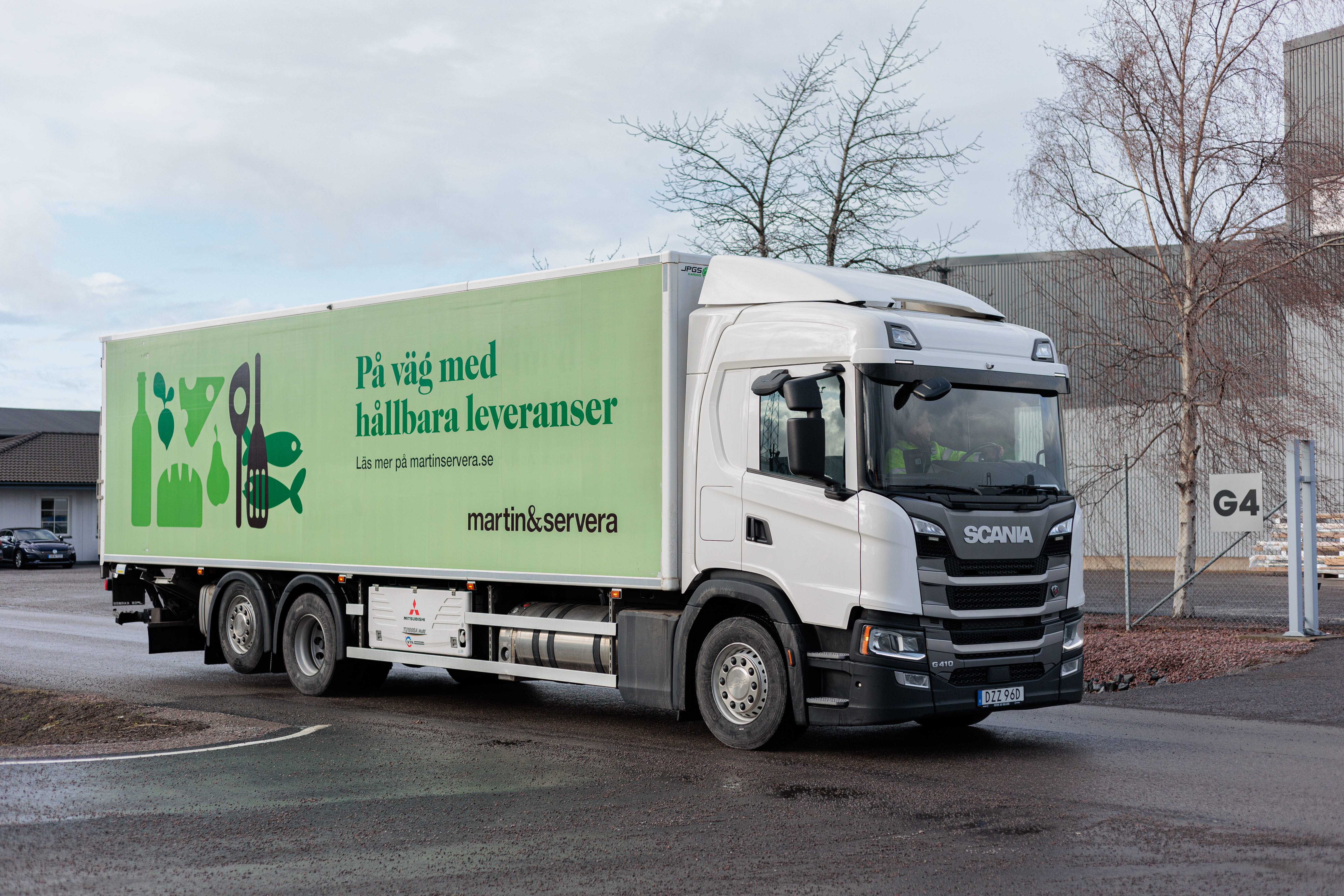 En lastbil från Martin och Servera som kör på biogas.