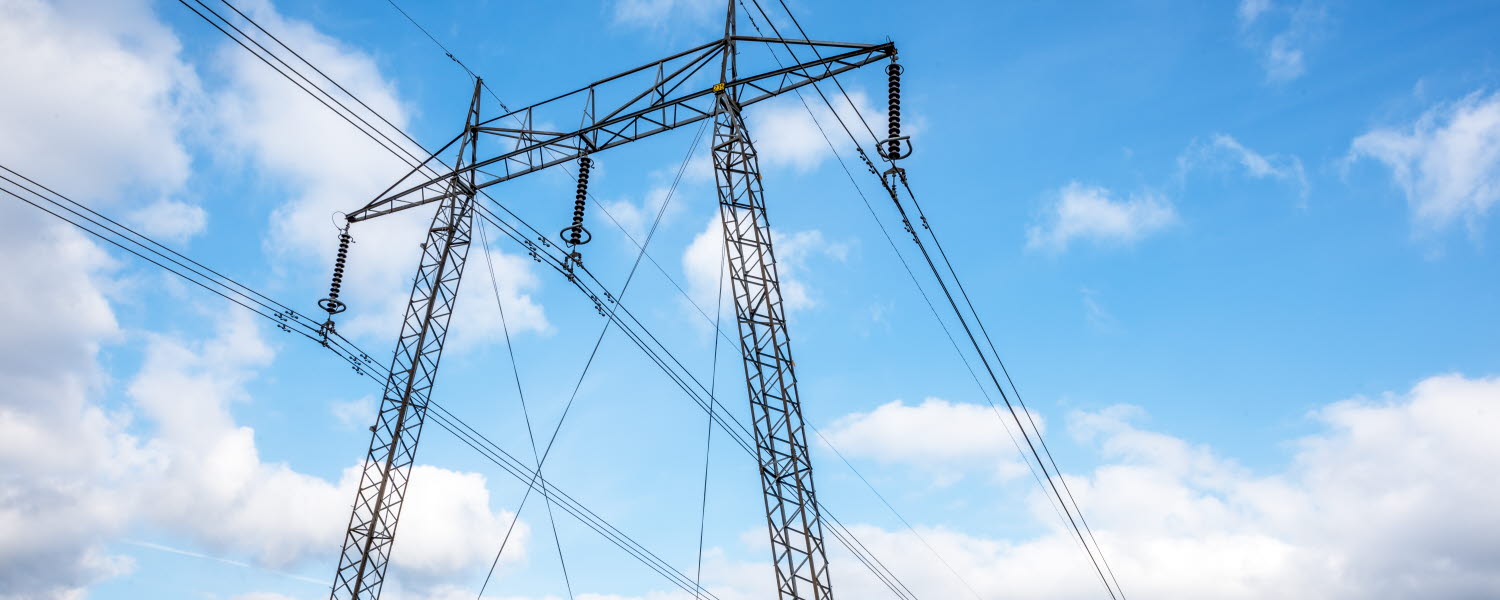 Elledning med himmel i bakgrunden. Foto. 